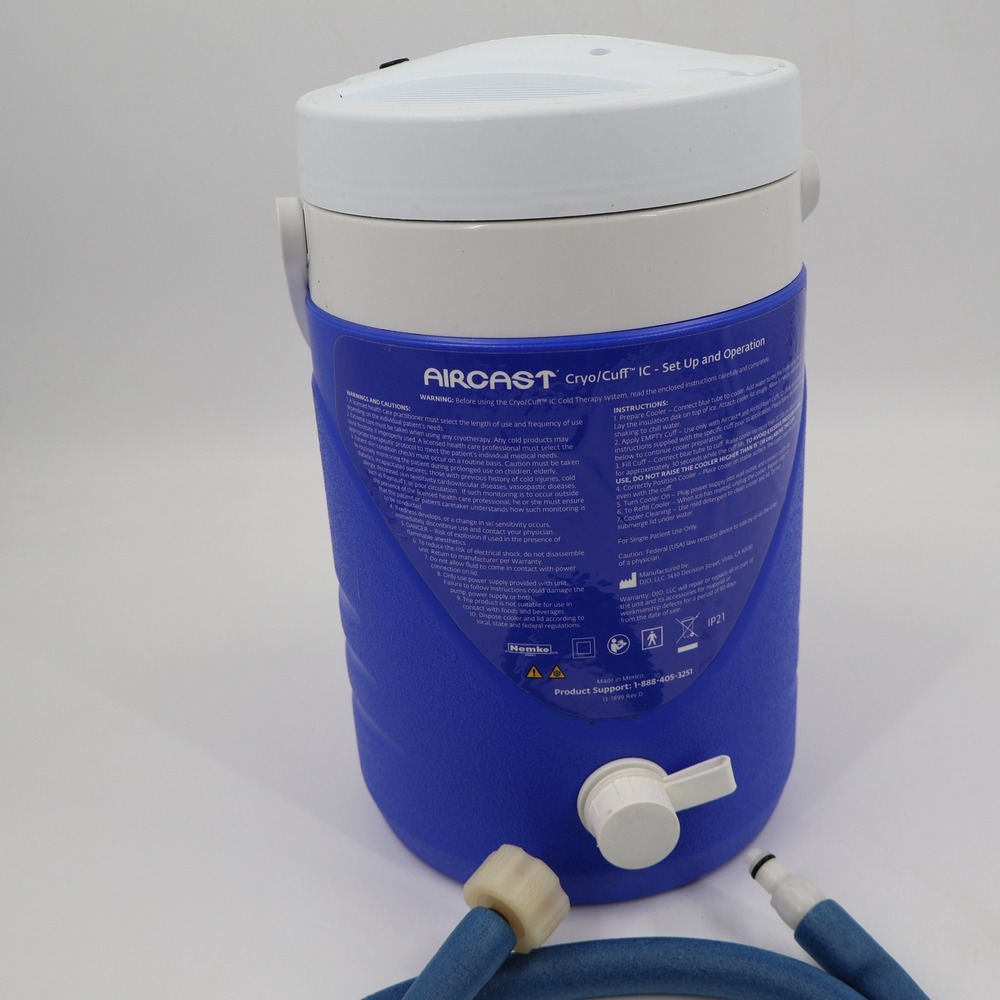 Aircast Cryo/Cuff IC Cold Therapy System Blue White Motorized Lid No AC Adapter
